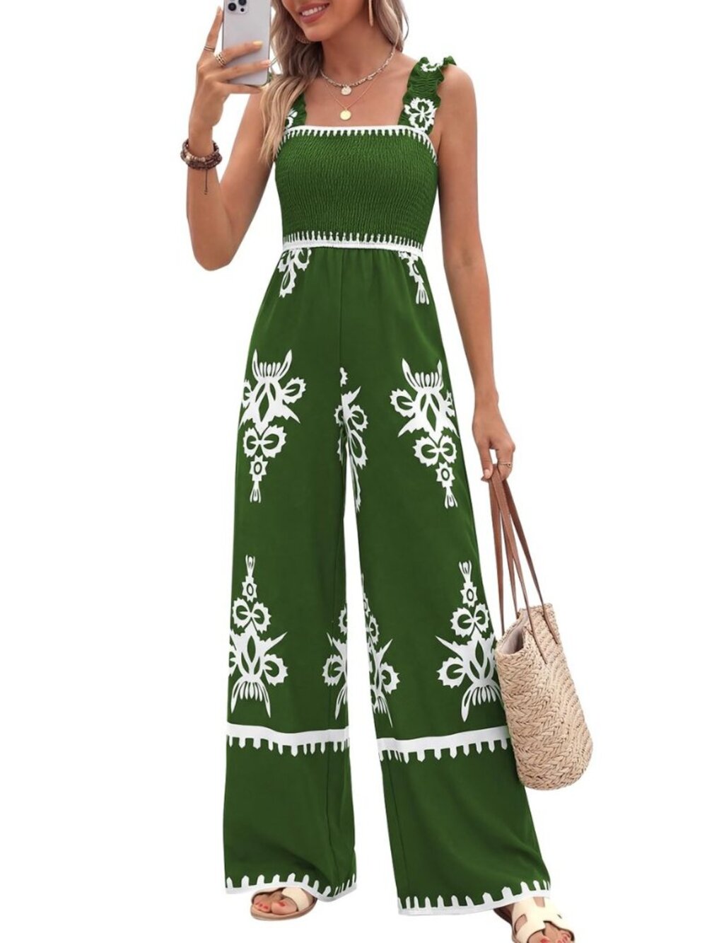 Womens Jumpsuit Casual One Piece Boho Summer Outfits 2 Pockets